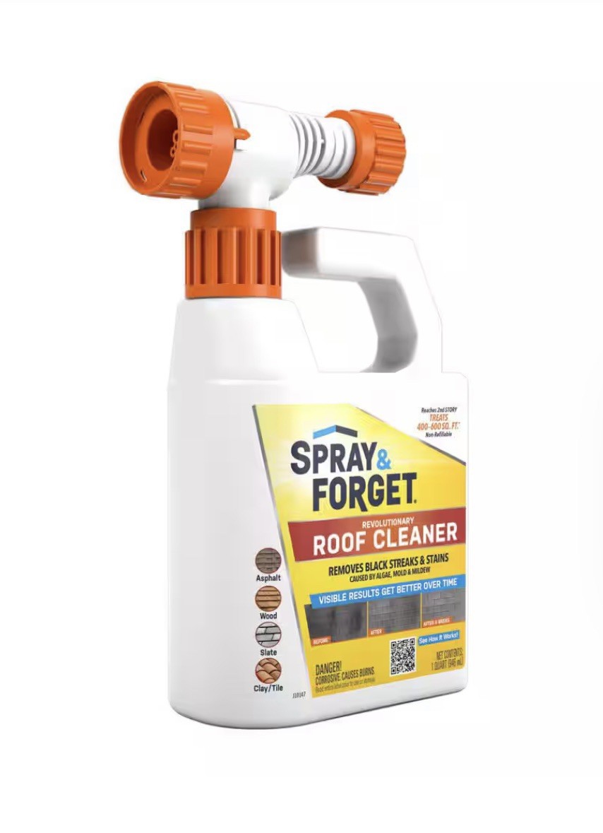 Spray & Forget Revolutionary Roof Cleaner 32 Oz Liquid Hose-End Bottle New