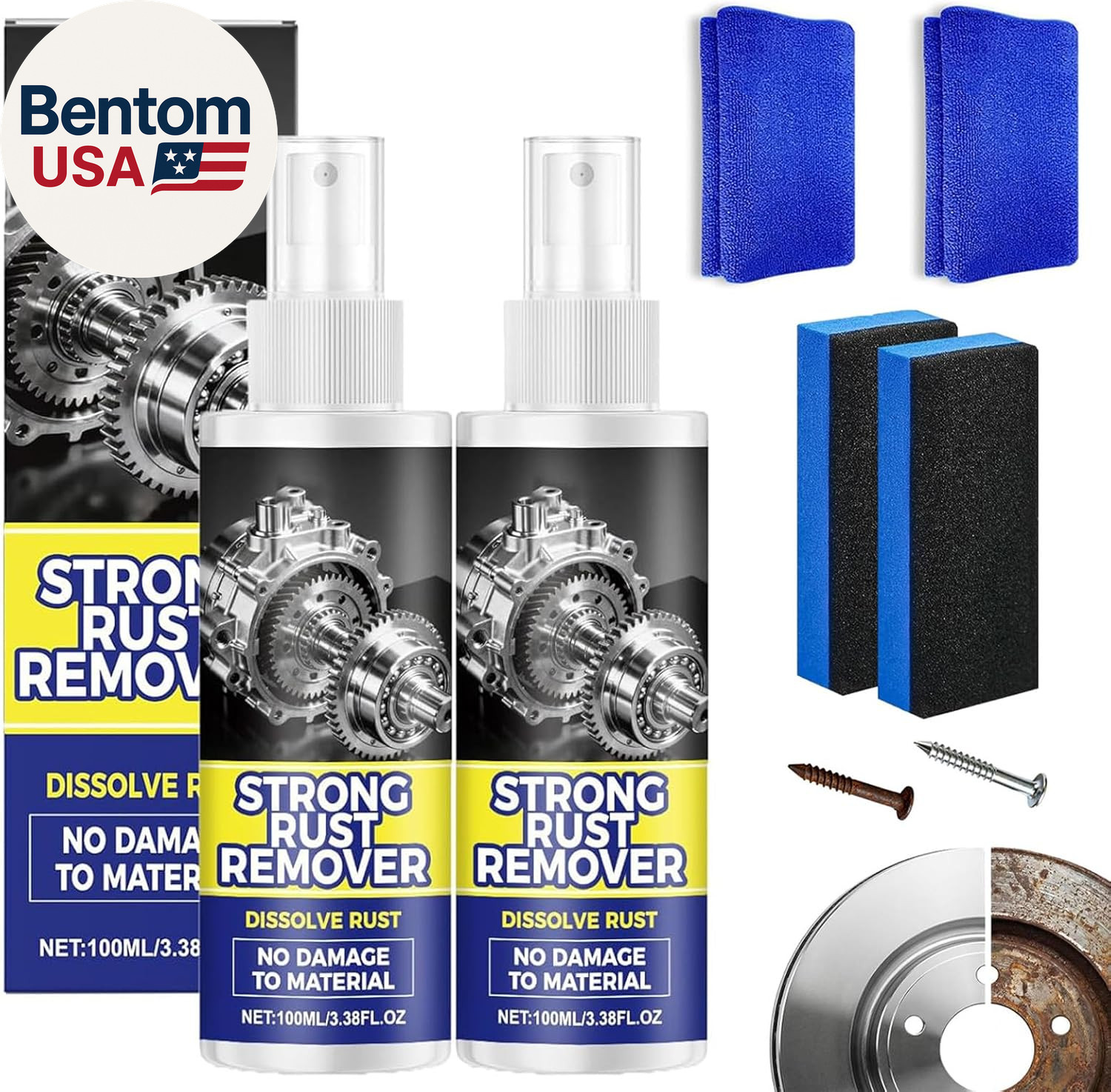 2Pcs Rust Remover Spray for Metal,2026 Upgrade Rust Remover for Metal,Rust Remov