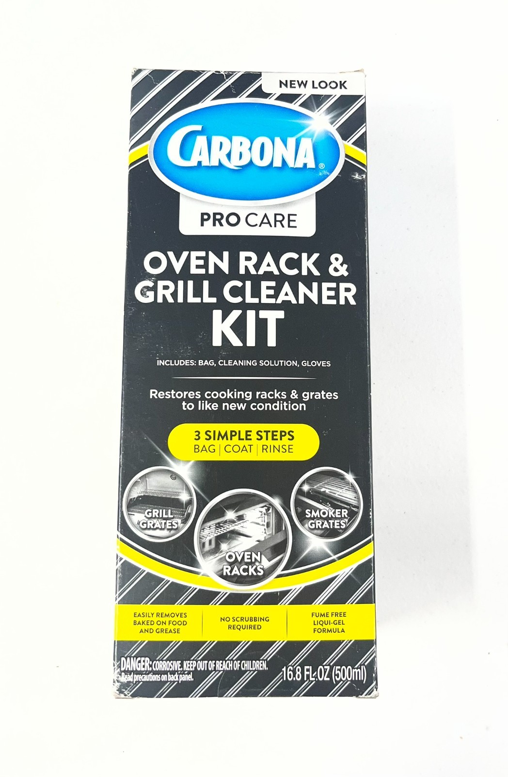 Carbona 2 In 1 Oven Rack & Grill Cleaner 16.8 oz With Bag & Gloves NEW & Sealed