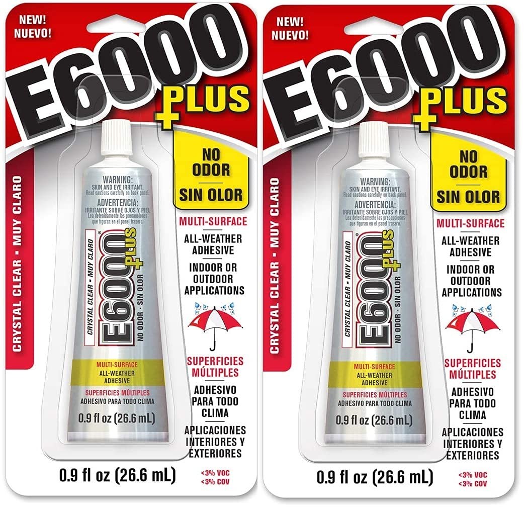 Clear 0.9 Fl Oz E6000+Plus Multipurpose Adhesive – 0.9 oz (Pack of 2), 570110
