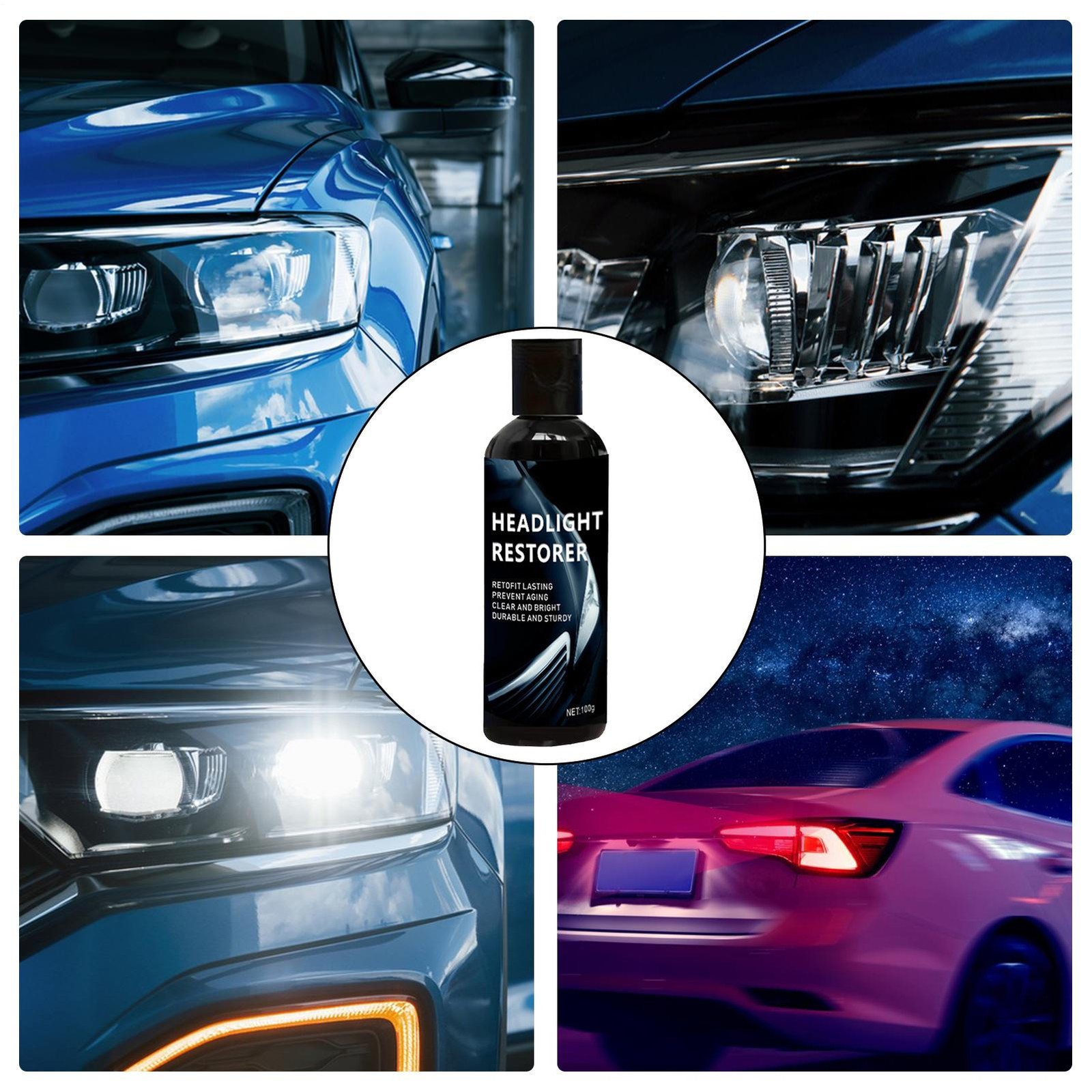 Headlight Restoration 100g Car Headlights Cleaner Headlight Repair Liquid
