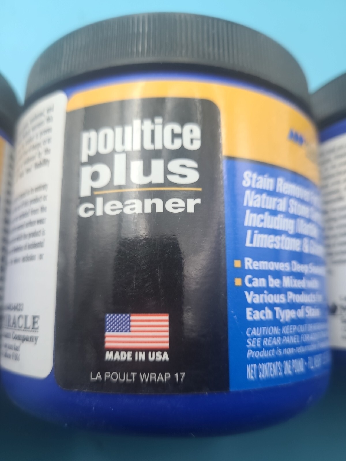 3-Pack MIRACLE Poultice Plus Stone Cleaner & Stain Remover Each Jar 1 Lb.