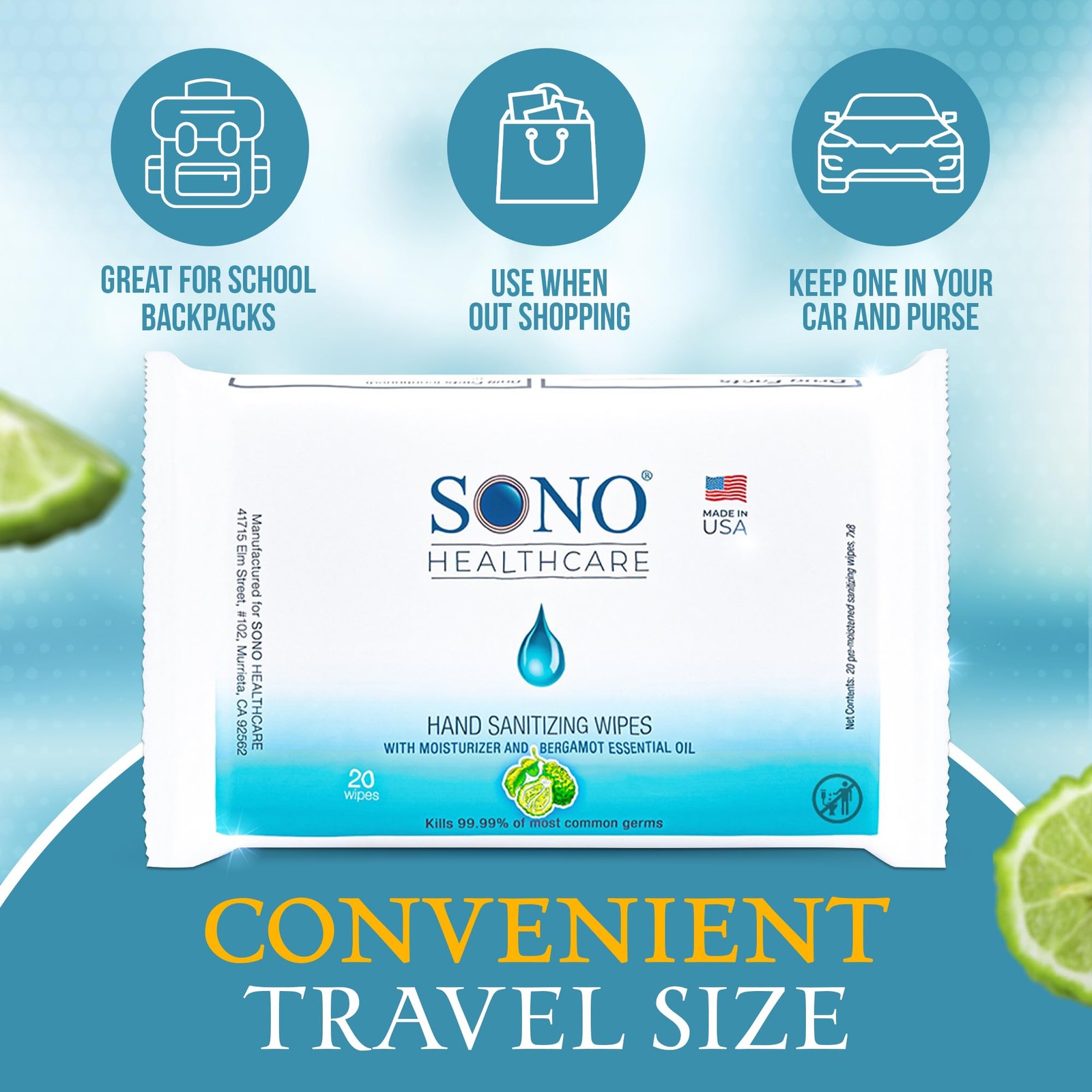 Sono – 160 Count Pack Of 2 Alcohol-Free No Bleach Medical-Grade