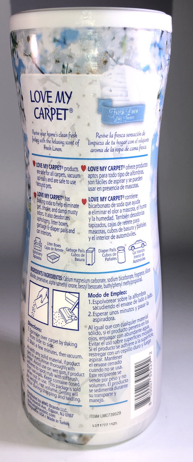LOVE MY CARPET Rug Carpet Deodorizer FRESH LINEN Pet Odor 17 oz-NEW-SHIPS N 24 H