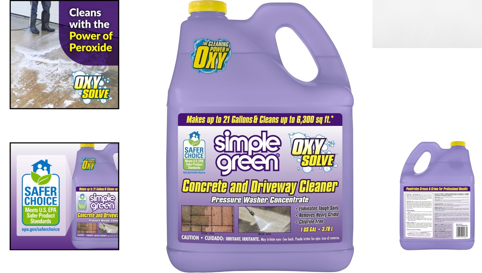 Oxy Solve Driveway Cleaner – 128 Fl.Oz Biodegradable Pressure Washer Solution