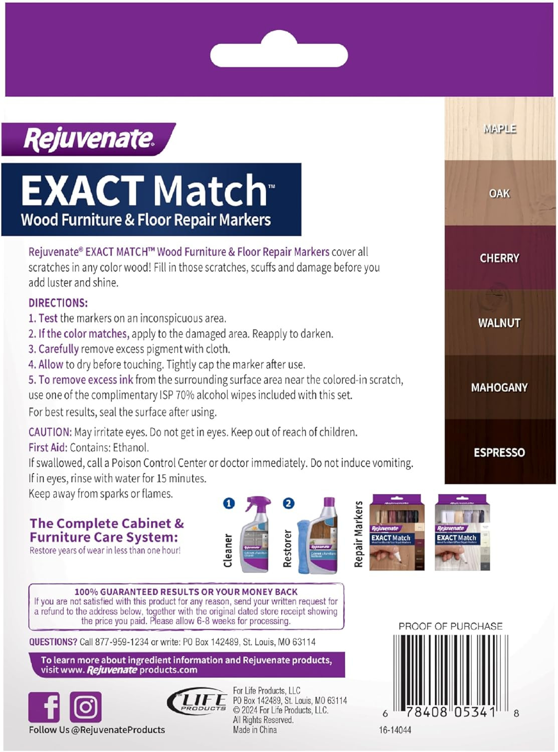 Exact Match Wood Furniture & Floor Repair Markers, 6 Count, Brown Markers Cover