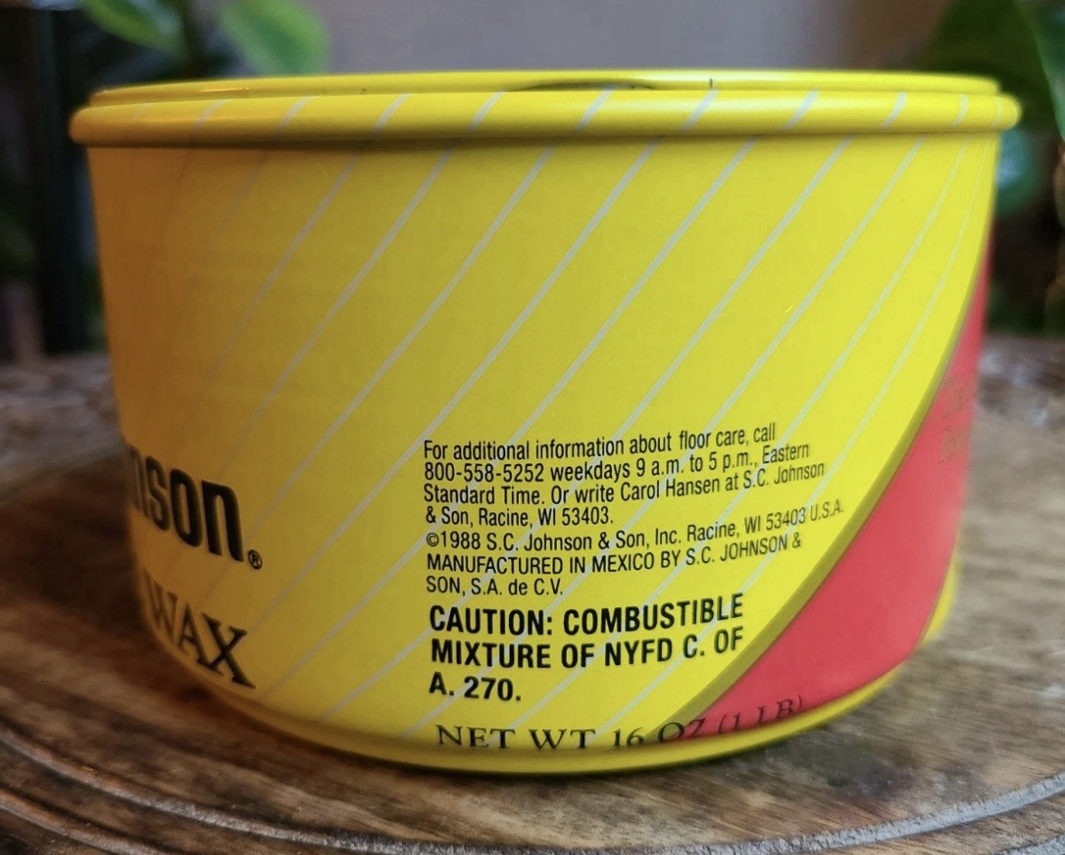 SC JOHNSON PASTE WAX NEW UNUSED 16 OZ FULL CAN ORIGINAL FORMULA DISCONTINUED