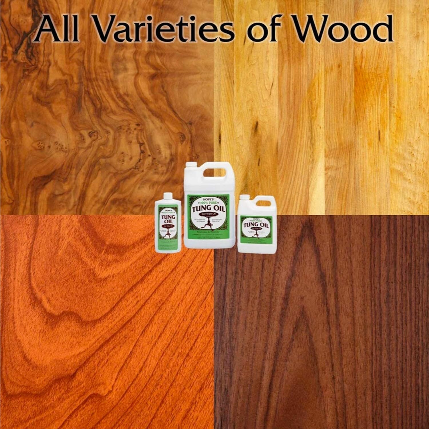 HOPE’S 100% Pure Tung Oil, Food Safe, Premium Waterproof Natural,32 Fl Oz,1 Pack