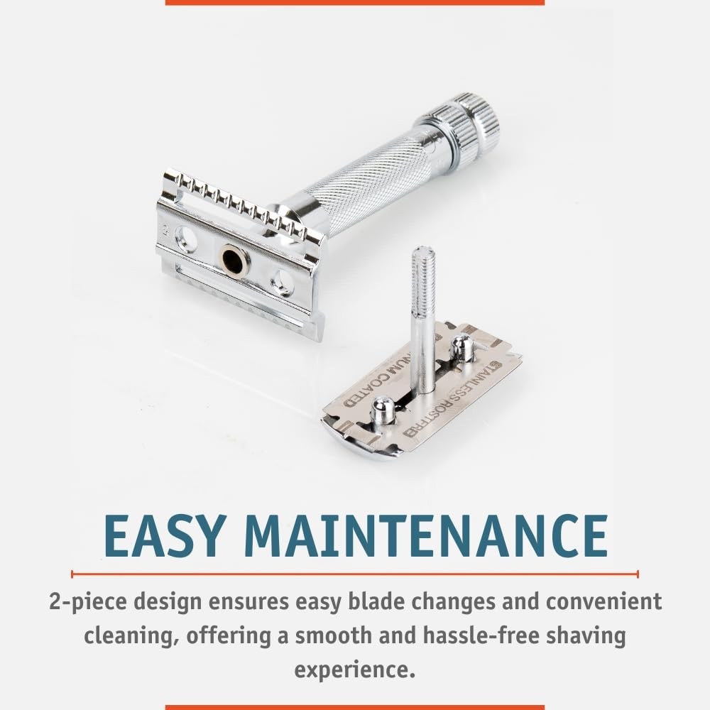 Merkur Mk34c Double Edge Razor with Heavy Duty Short Handle