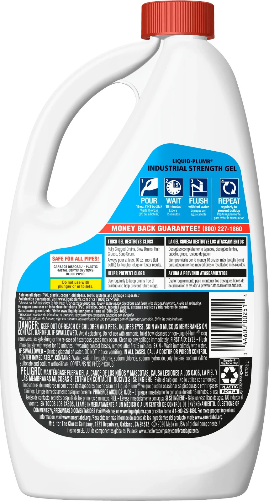 Liquid-Plumr Industrial Strength Drain Cleaner – Heavy Duty Pour Bottle