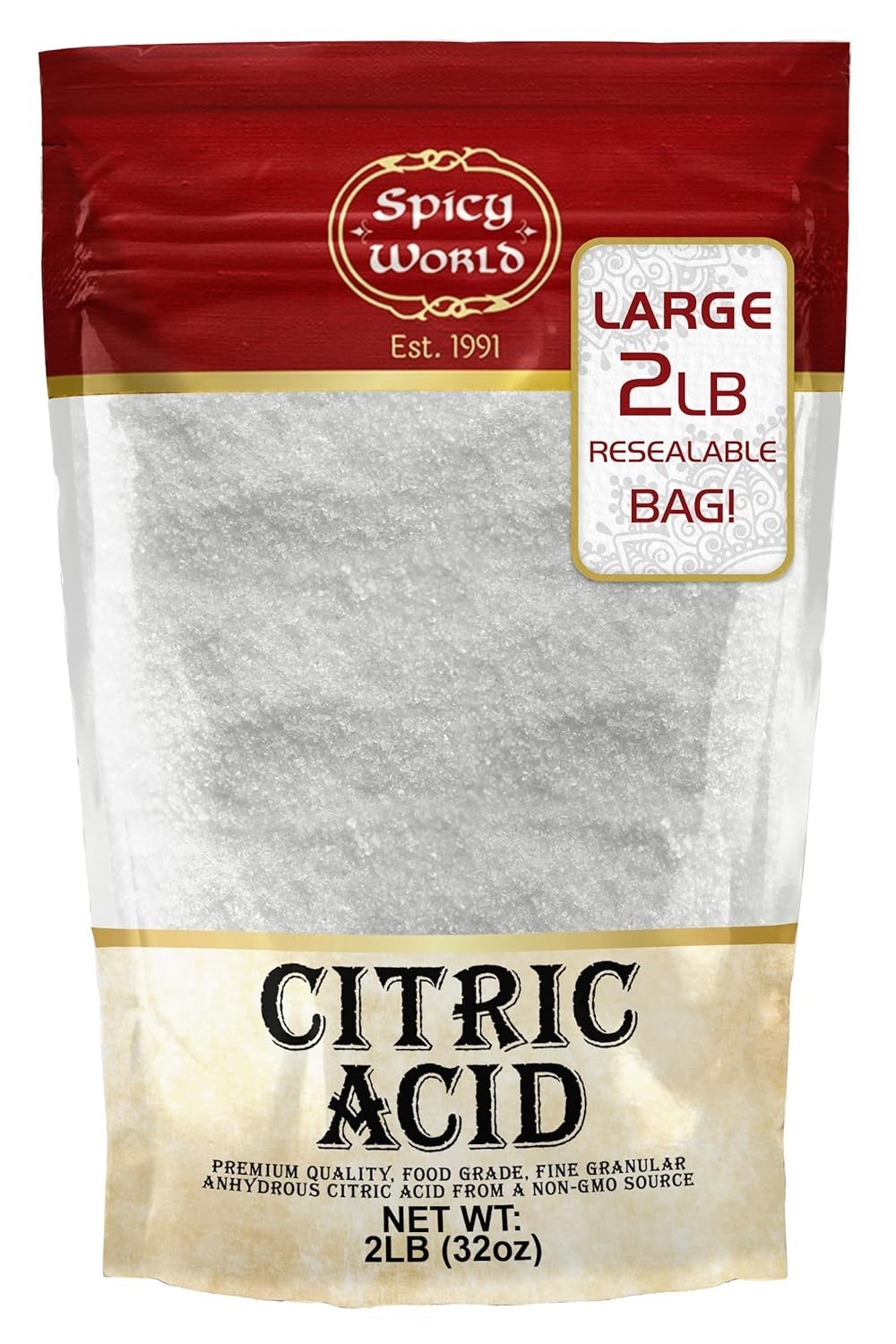 Citric Acid 2 LB Bag – 100 Pure, Food Grade Non-GMO – Citric Acid Powder For