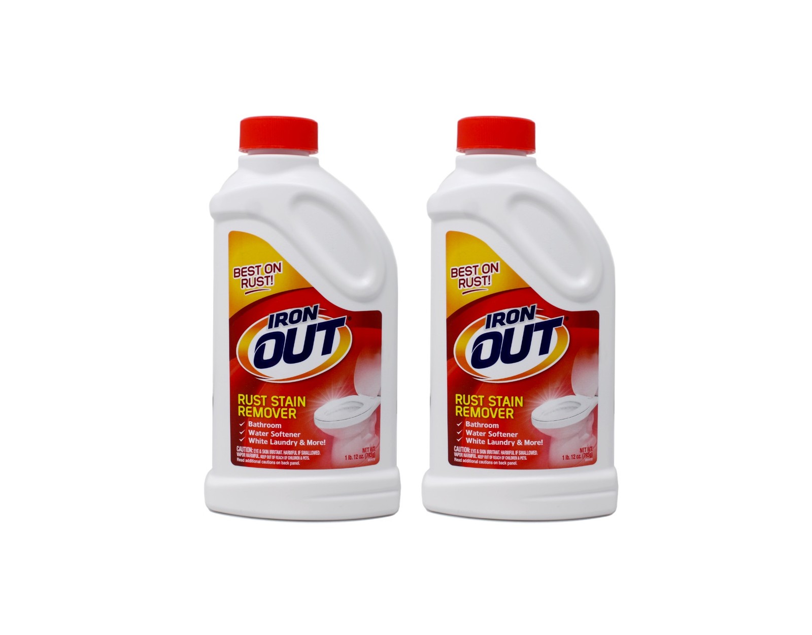 IRON OUT Rust Stain Remover Powder, 1 lb 12 oz Bottle – 2 Pack
