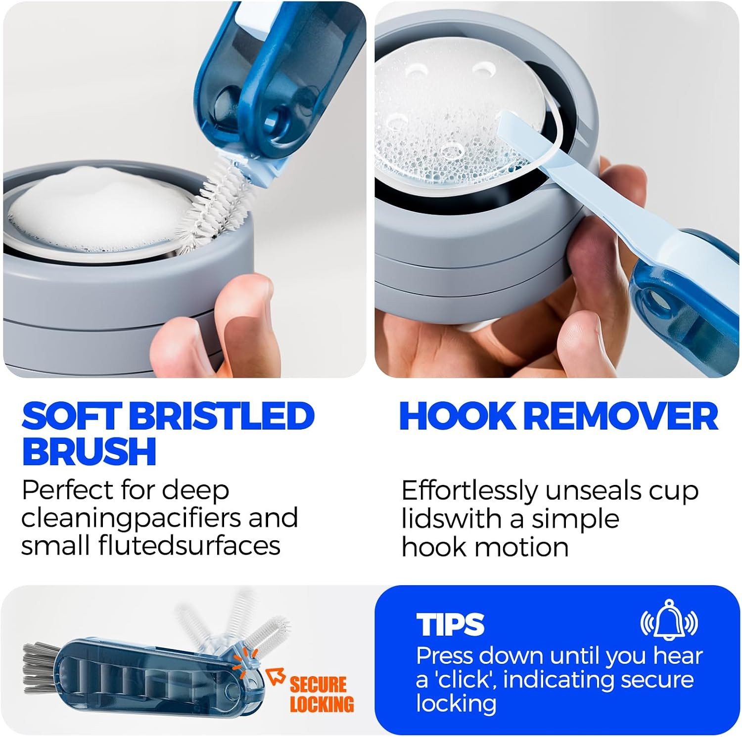 6 Pack Cup Lid Cleaning Brushes Straw Bottle Gap Crevice Kitchen Clean Set Home!