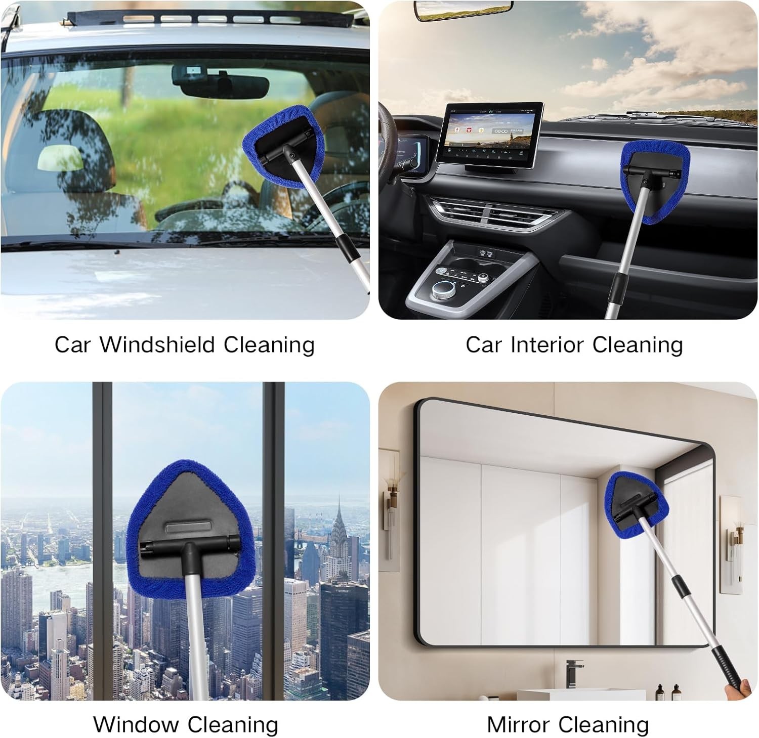 Windshield Cleaner Tool Car Interior Detailing Cleaning Kit Glass Wiper Brush US