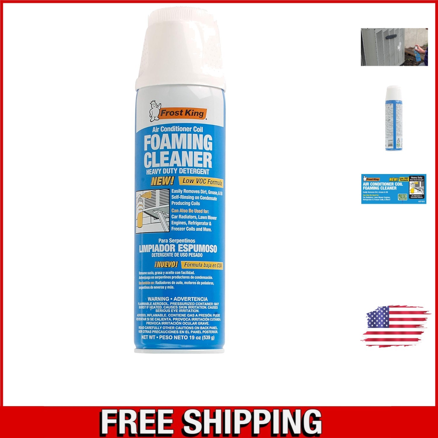 19oz Self-Rinsing Foam Coil Cleaner – Lemon Scent for Efficient Cleaning