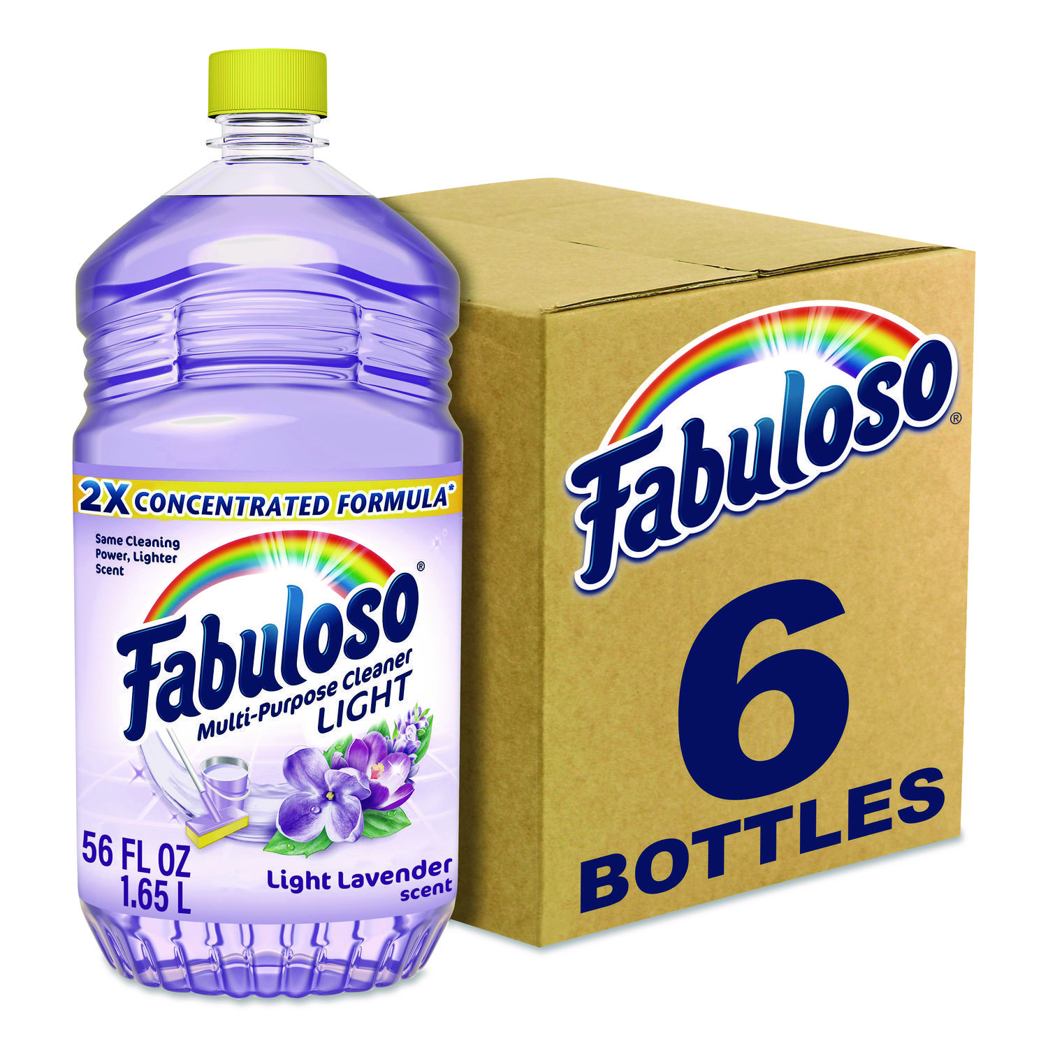 Multi-Use Cleaner, Light Lavender Scent, 56 oz Bottle, 6/Carton