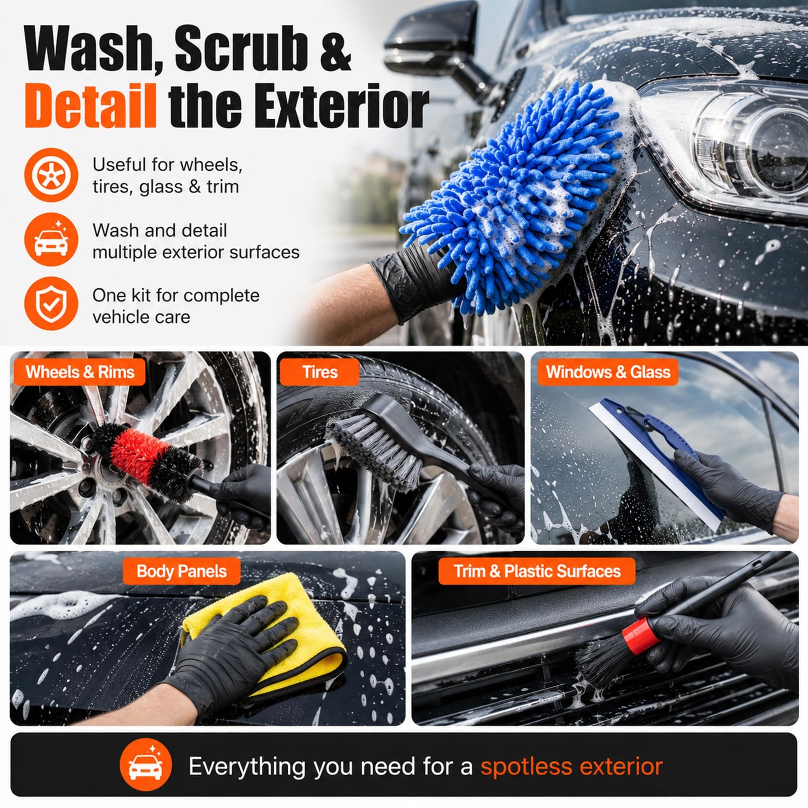 18-Piece Car Detailing Kit – Complete Car Interior Detailing Kit and Exterior…