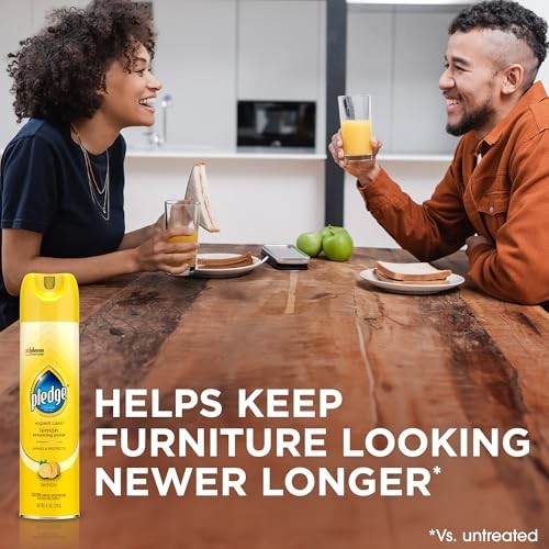 Pledge Enhancing Polish Spray Lemon Scent Wood Furniture Stainless Steel 9.7oz 3