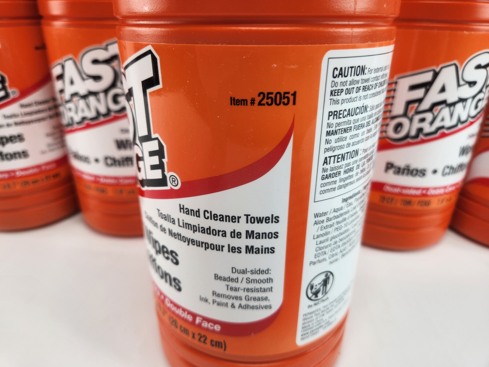 6 Pack Fast Orange Wipe’s – 72 Count Each Canister – Permatex 25051-6PK