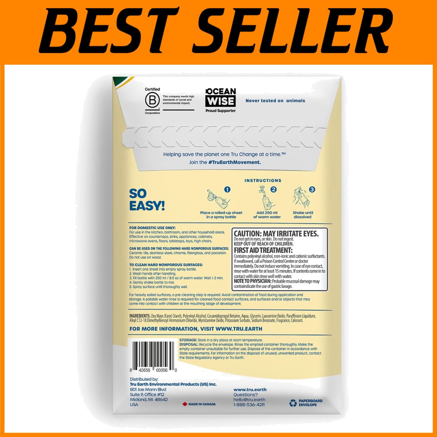 Eco-Friendly Multi-Surface Cleaner Strips, Fresh Lemon Scent