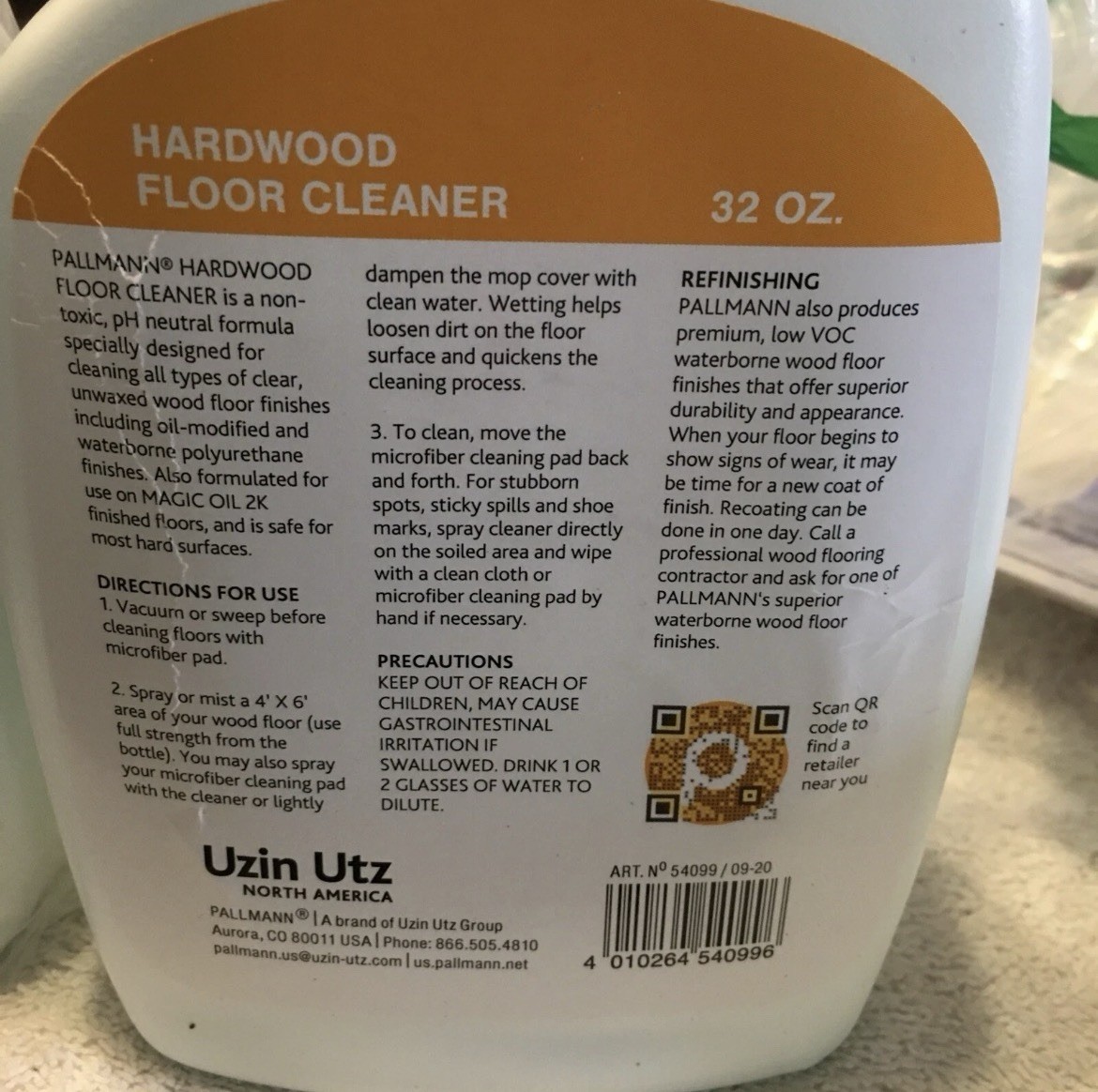 Pallmann (4 Bottles) Hardwood Floor Cleaner 32 Ounce Spray Bottles