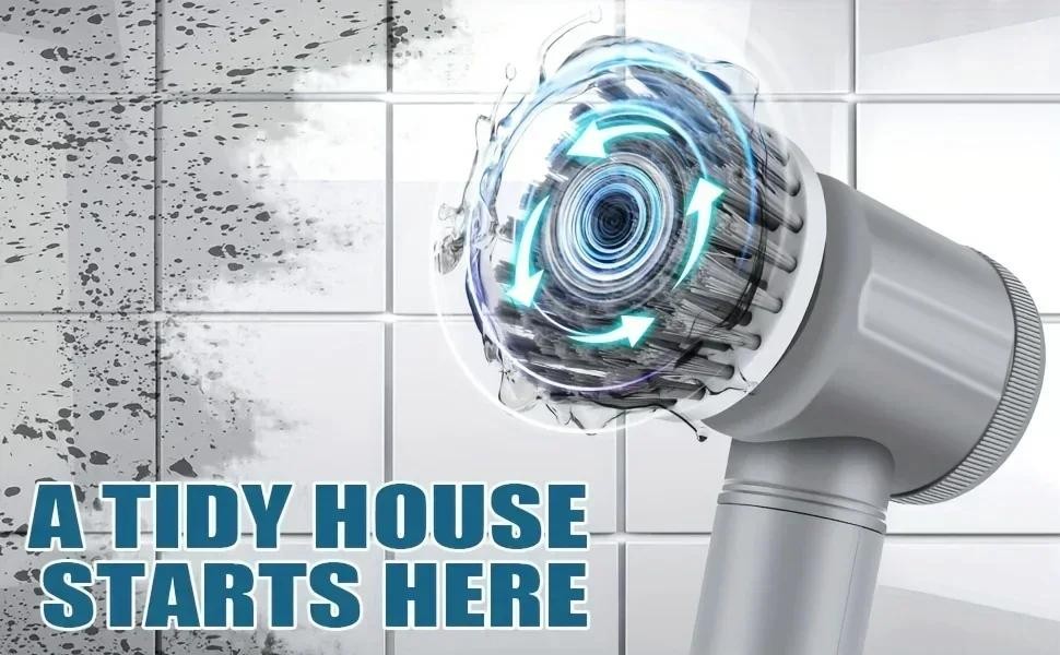 Electric Spin Scrubber Cordless Power Cleaning Brush 5 Replaceable Heads