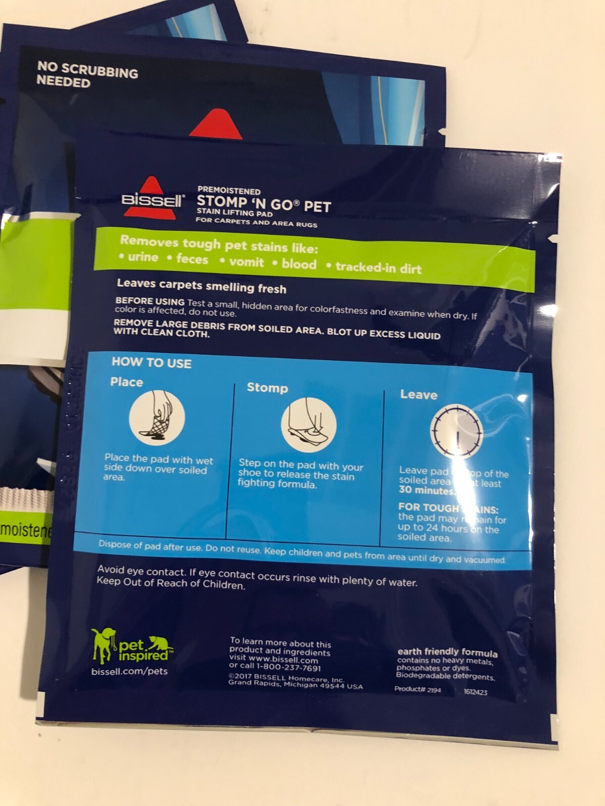 (Lot of 10) New Bissell Stomp N Go Pet Stain Lifting Pads +Oxy SEALED