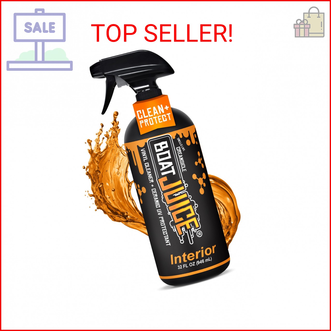 Boat Juice Interior 2-in-1 Vinyl Boat Seat Cleaner & Ceramic UV Protectant Spray