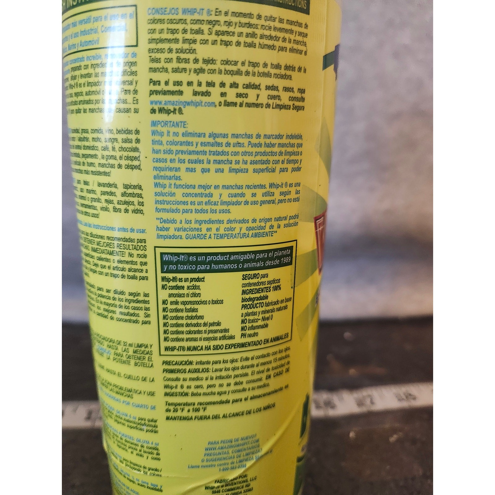 The Amazing Whip-It Concentrate Multi Purpose Miracle Cleaner Non Toxic 32 oz