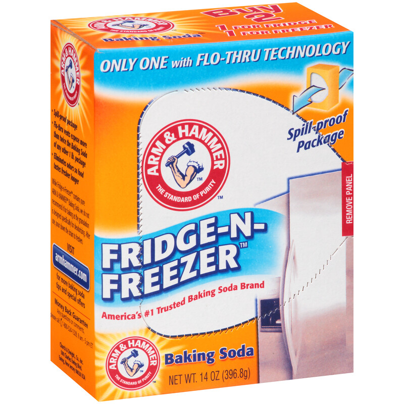 2 Arm & Hammer FRIDGE/FREEZER Pure BAKING SODA 14oz Gentle Cleaning Powder 00020