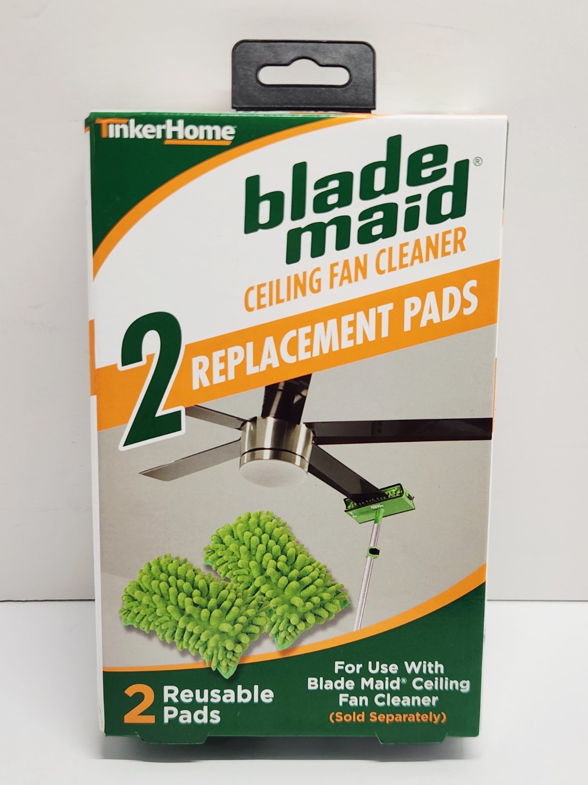 Blade Maid Ceiling Fan Cleaner Replacement Microfiber Pads 2 Reusable Pads