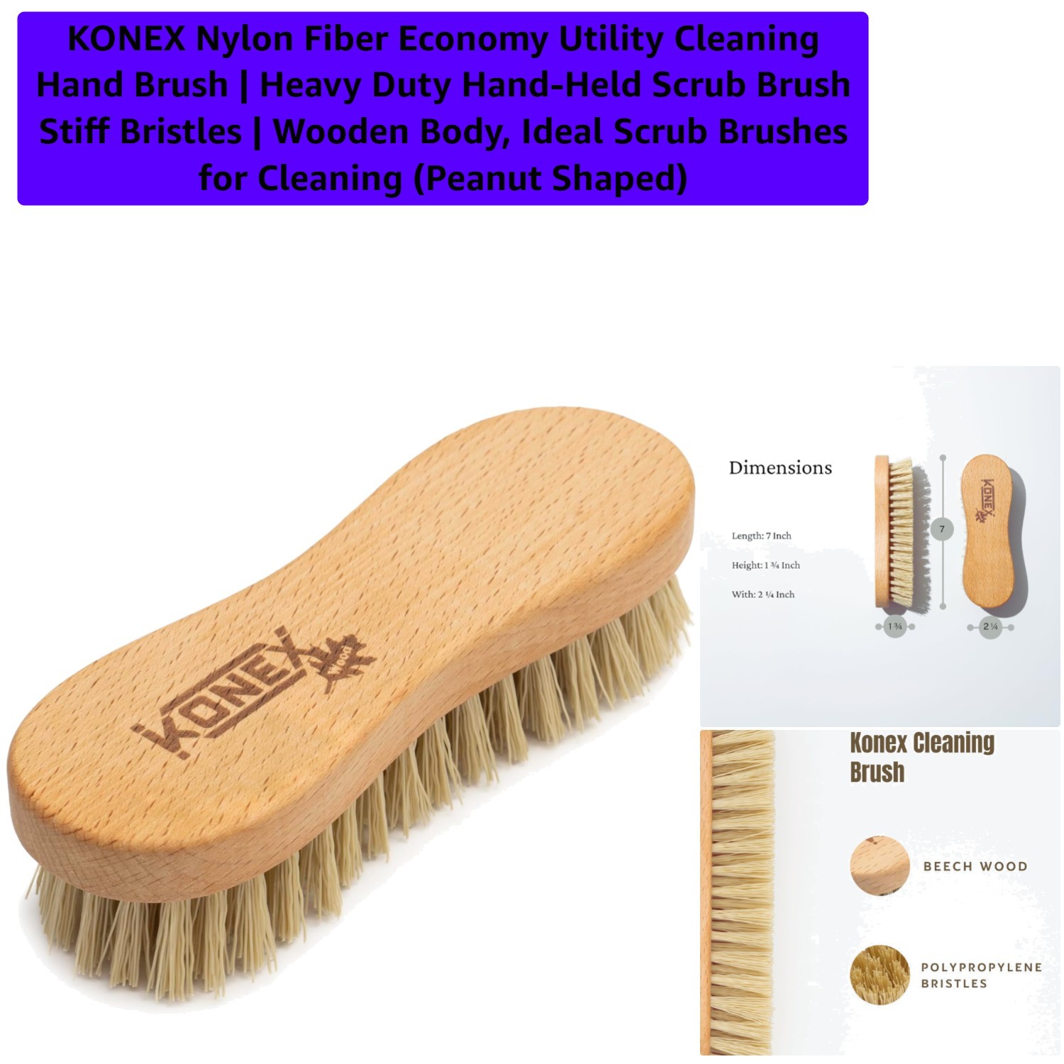 Nylon Fiber Economy Utility Cleaning Hand Brush | Heavy Duty Hand-Held Scrub …