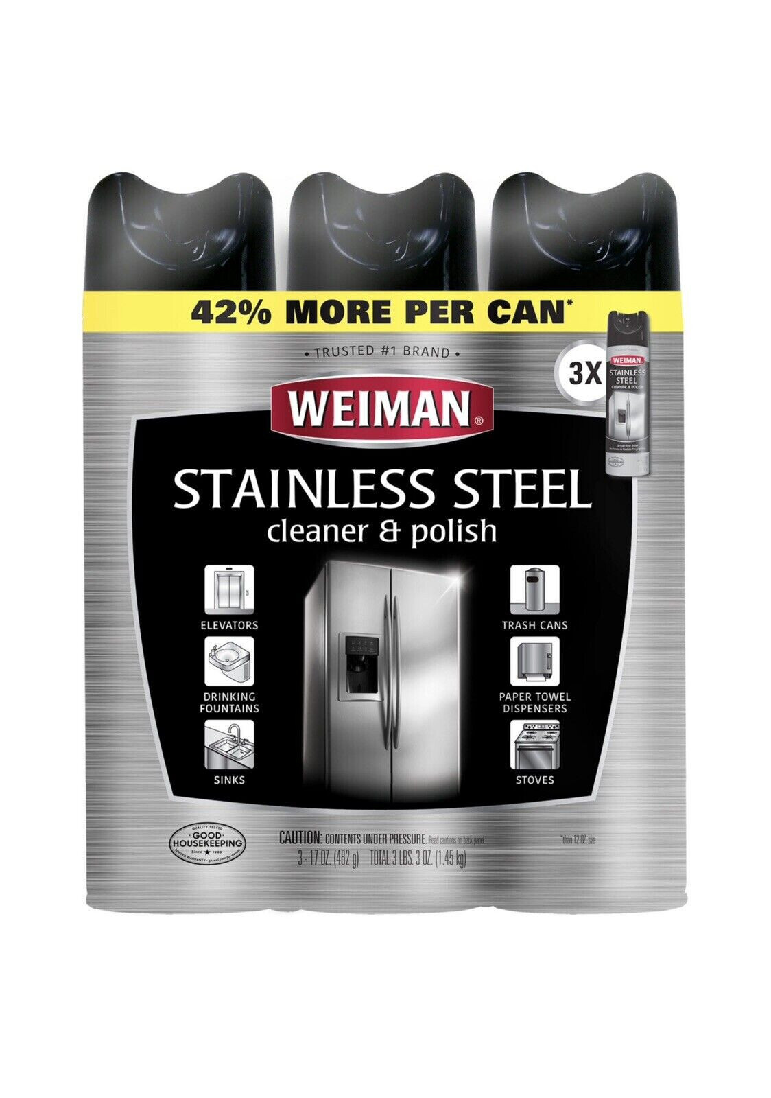 Weiman Stainless Steel Cleaner & Polish (17oz.,3pk.)
