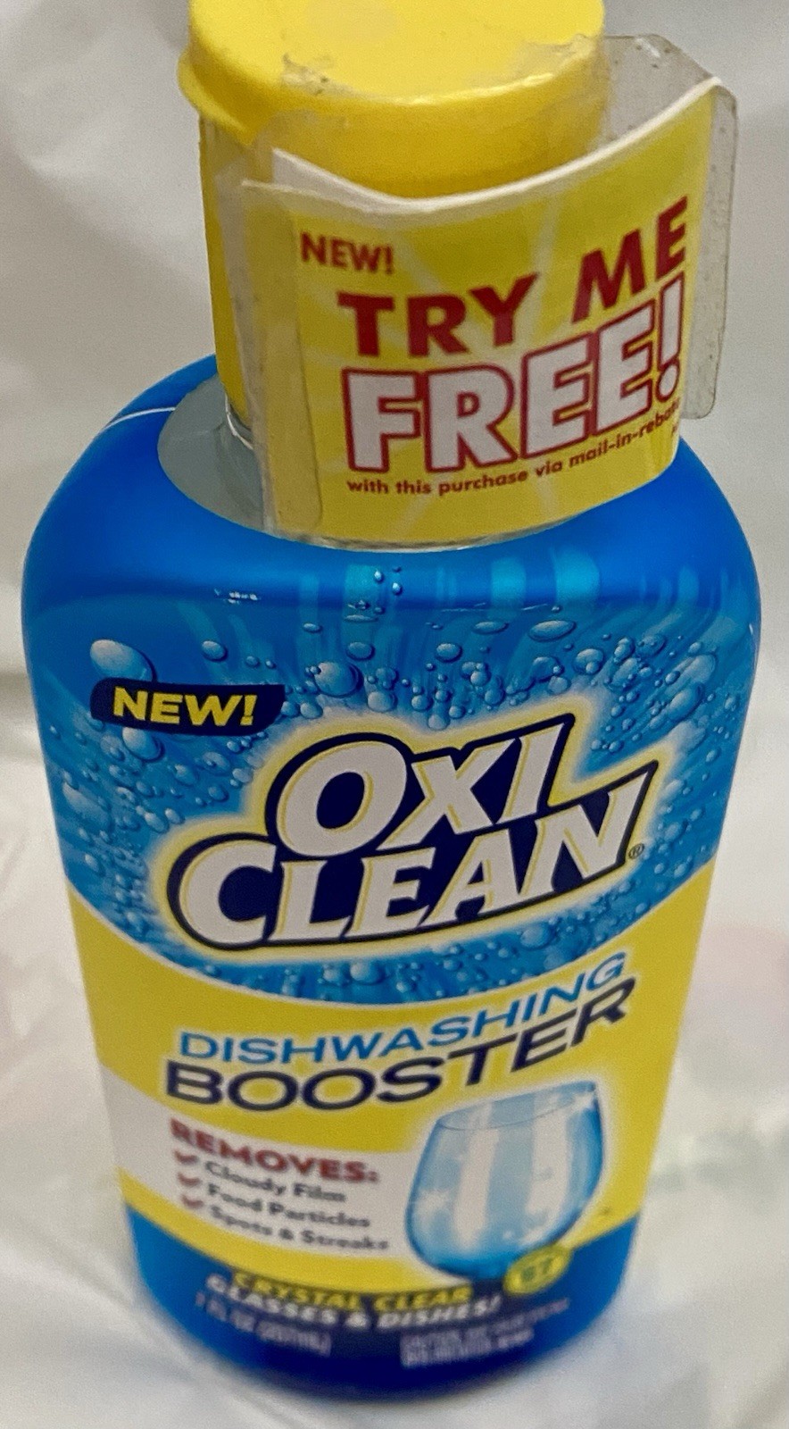 Oxi Clean Triple Action Booster Crystal Clear Rinse Dishes 7oz 67 Loads New!