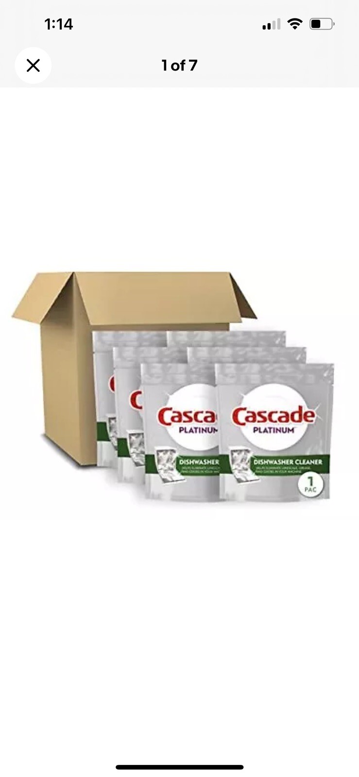 Cascade Platinum Dishwasher Cleaner Pods 12 Count