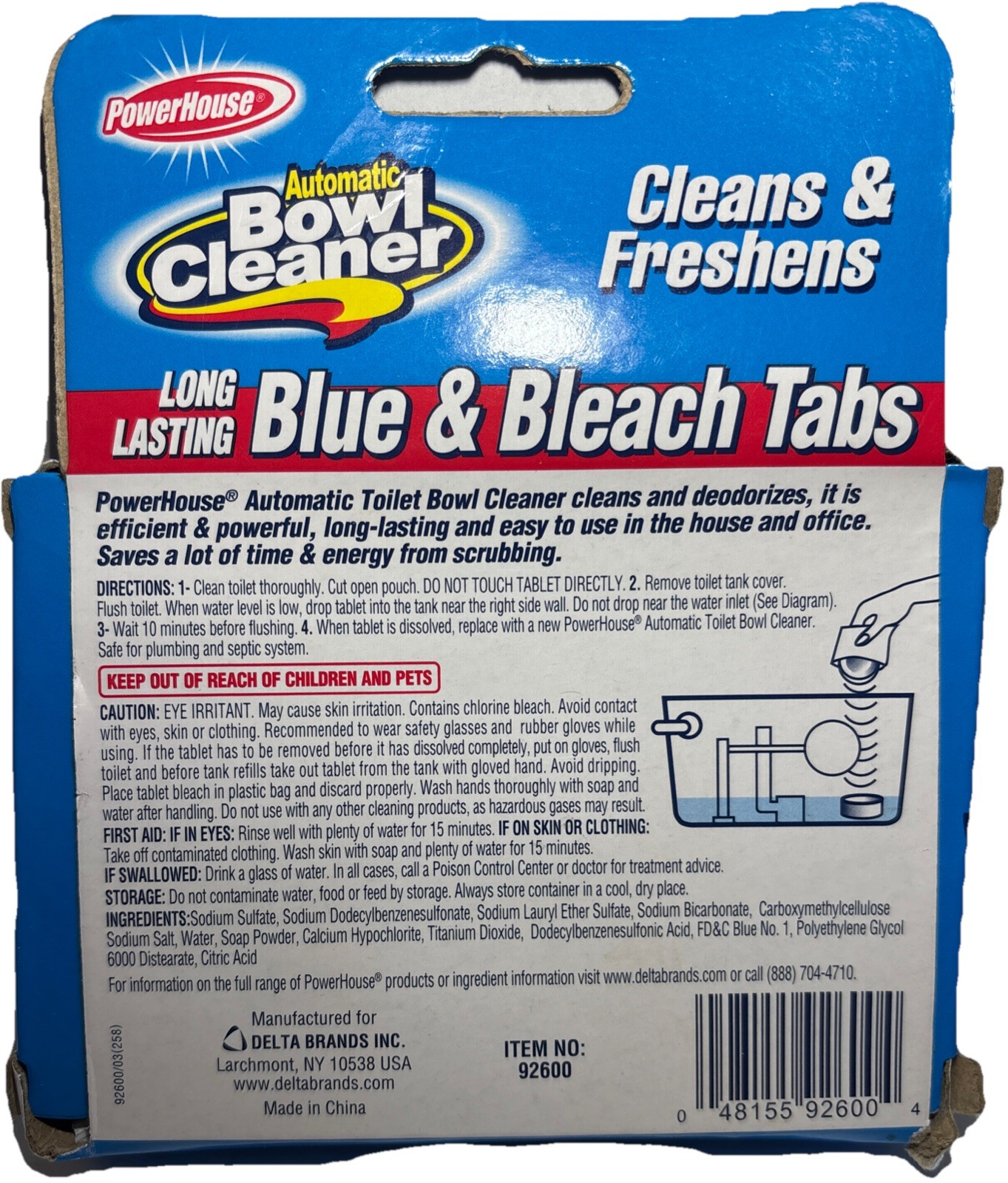 2 Tabs Automatic Toilet Bowl Cleaner Blue & Deodorize—NEW—SHIPS IN 24 HOURS—