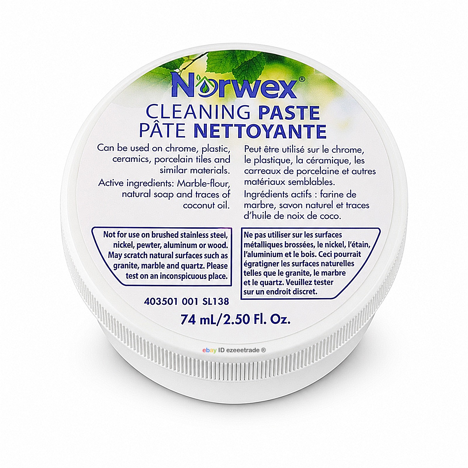 Norwex Cleaning Paste 2.5oz Multi Purpose Stain Remover Cleaner