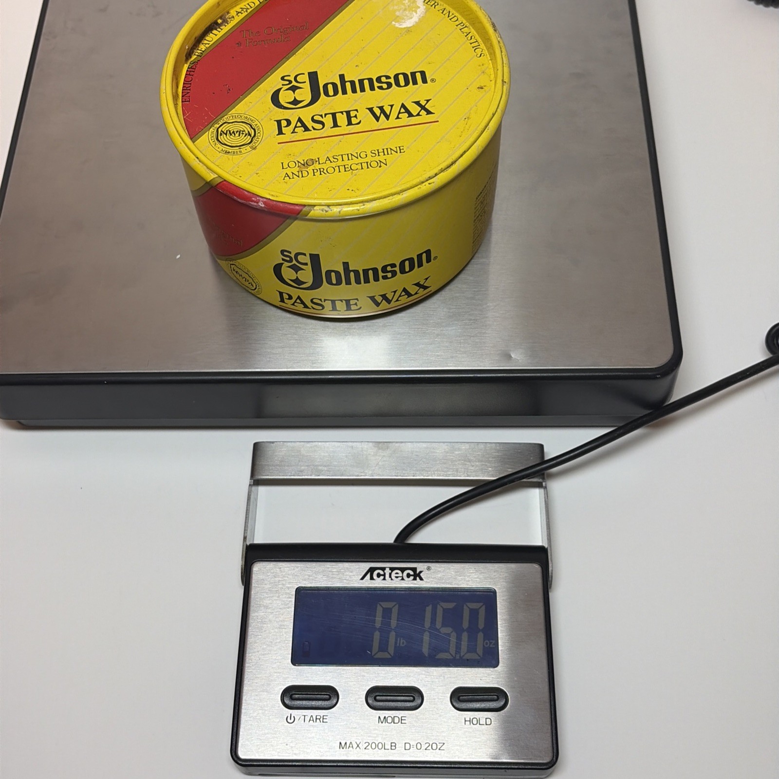 SC Johnson Paste Wax Original Formula 16oz OPEN 50% Full