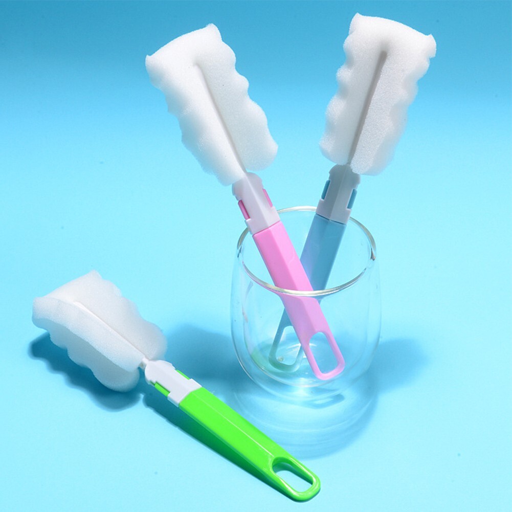 Sponge Handle Brush Foam for Bottle Cup Glass Kitchen Car Baby Bottle Cleaning