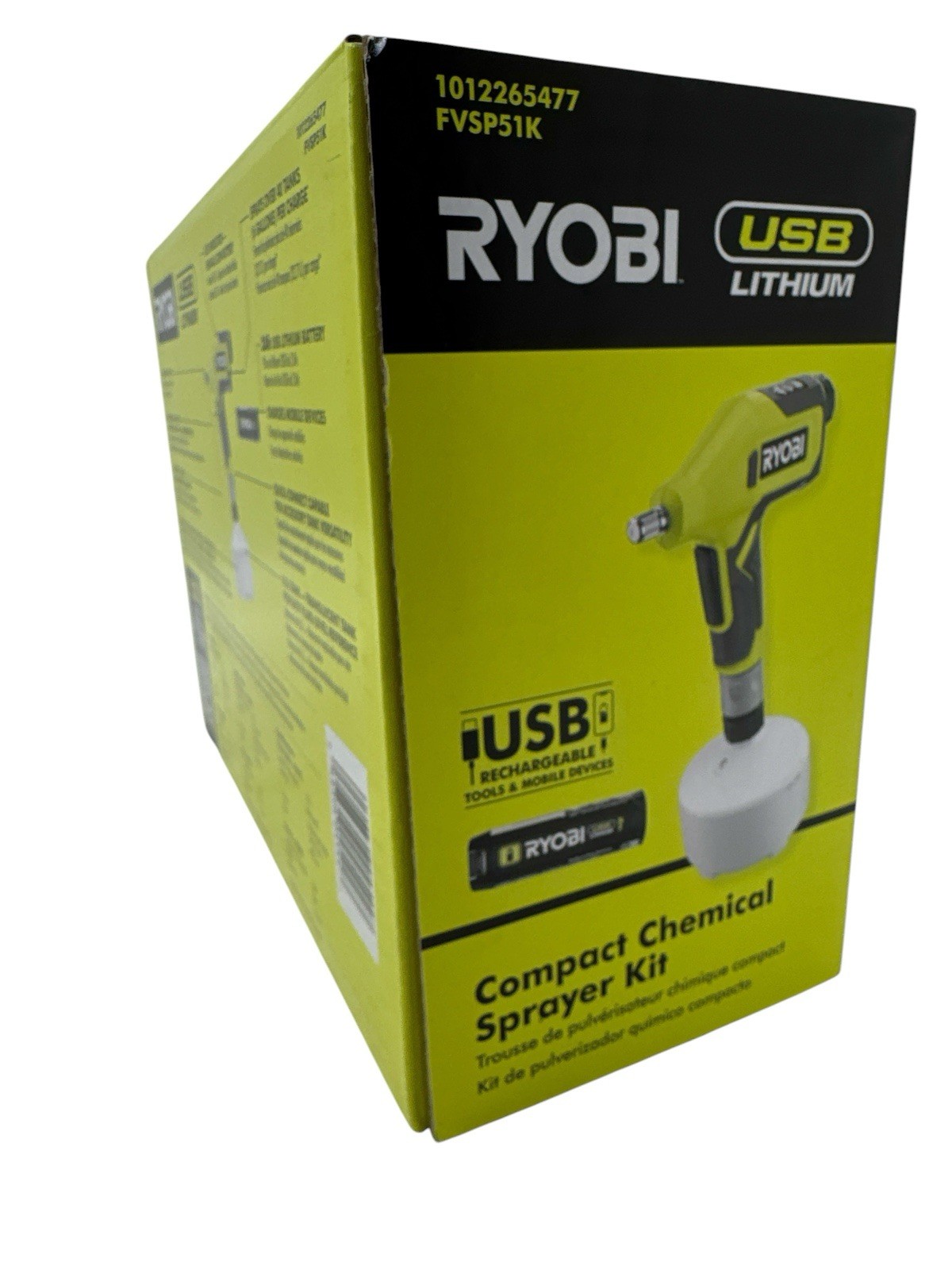 Ryobi USB Lithium Compact Sprayer w/2 Ah Battery + Charging Cable FVSP51K New