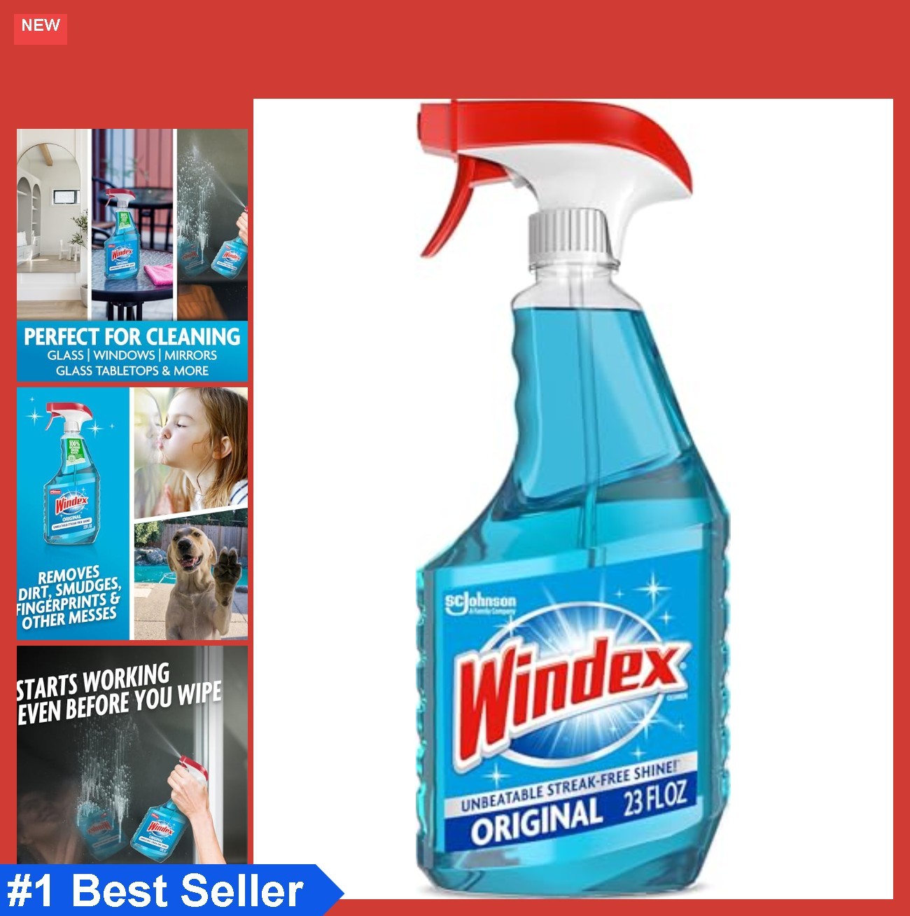 Glass Cleaner Spray 23 fl oz Original Blue Streak Free Window Cleaning