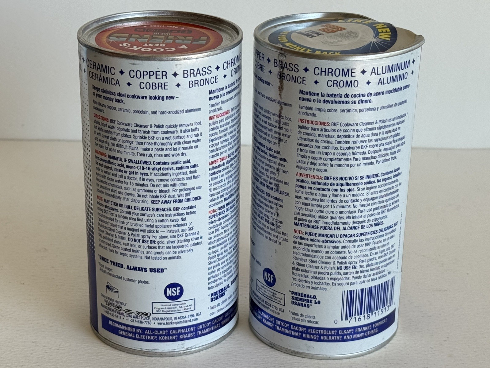 2x Bar Keepers Friend Cookware Cleanser and Polish Powder -12oz Each Ultra Clean