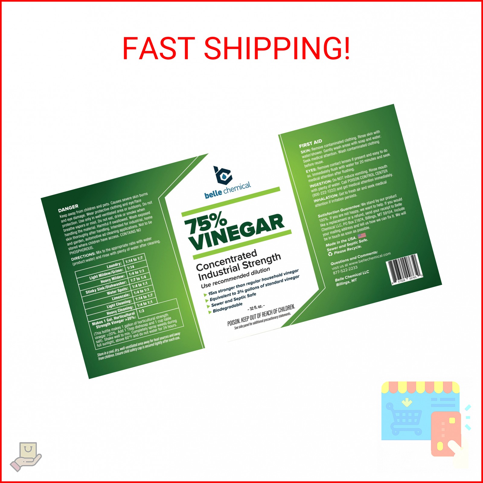 75% Pure Vinegar – Concentrated Industrial Grade 32oz