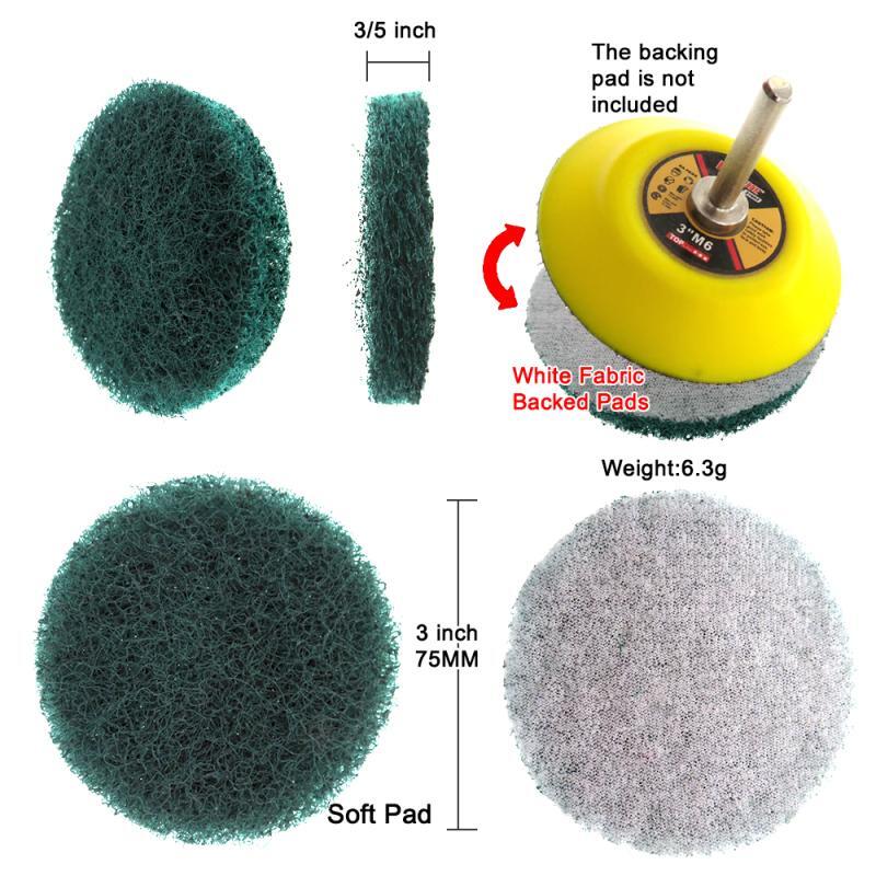 3 Inch 75mm Round Flocking Scouring Pad Cleaning Cloth Sanding Disc 240#-3000#
