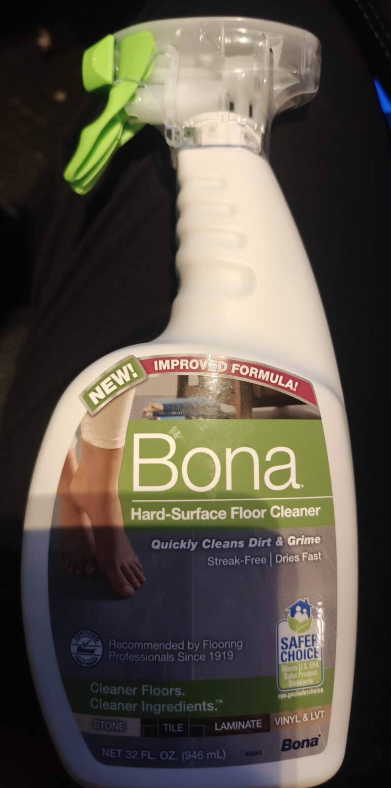Bona Hard-Surface Floor Cleaner Spray, 32 Fl Oz Spray, Original Streak Free
