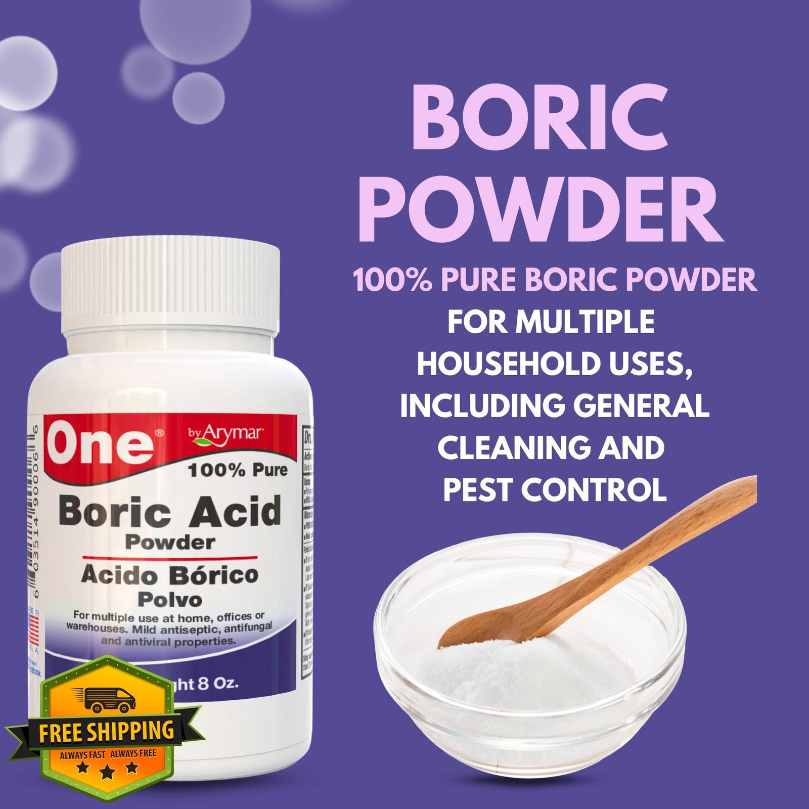 Arymar Boric Powder 8 Ounce Household Cleaner