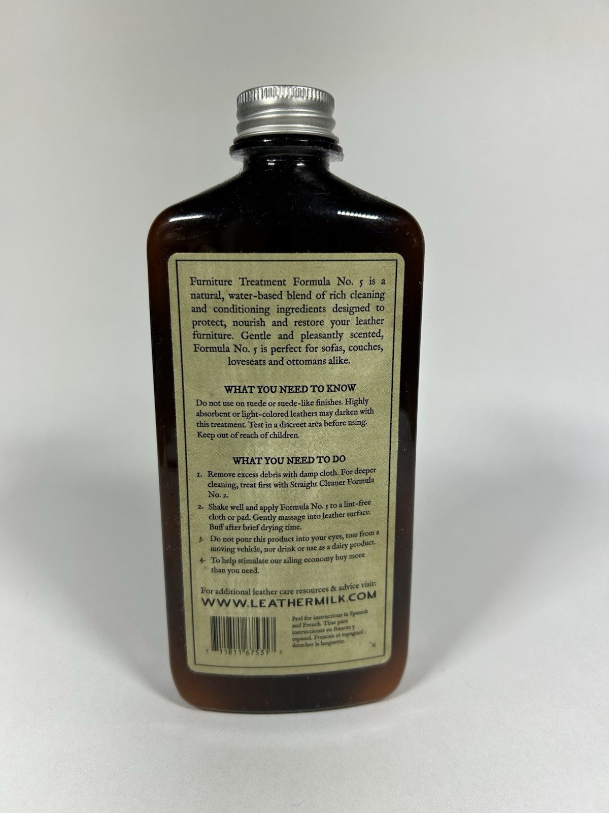 (Used- Half Full) Chamberlain’s Leather Milk Furniture Treatment Leather Cleaner