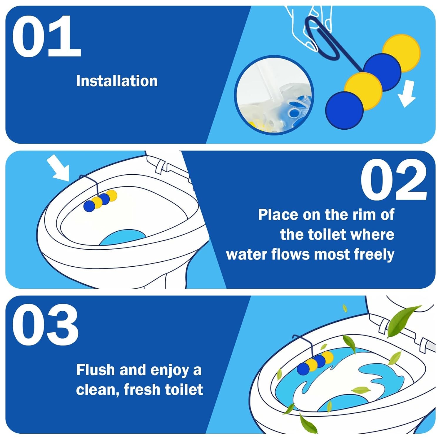 SCENTORINI 4-in-1 Toilet Bowl Cleaner, Rim Hanger Automatic Toilet Bowl Freshene