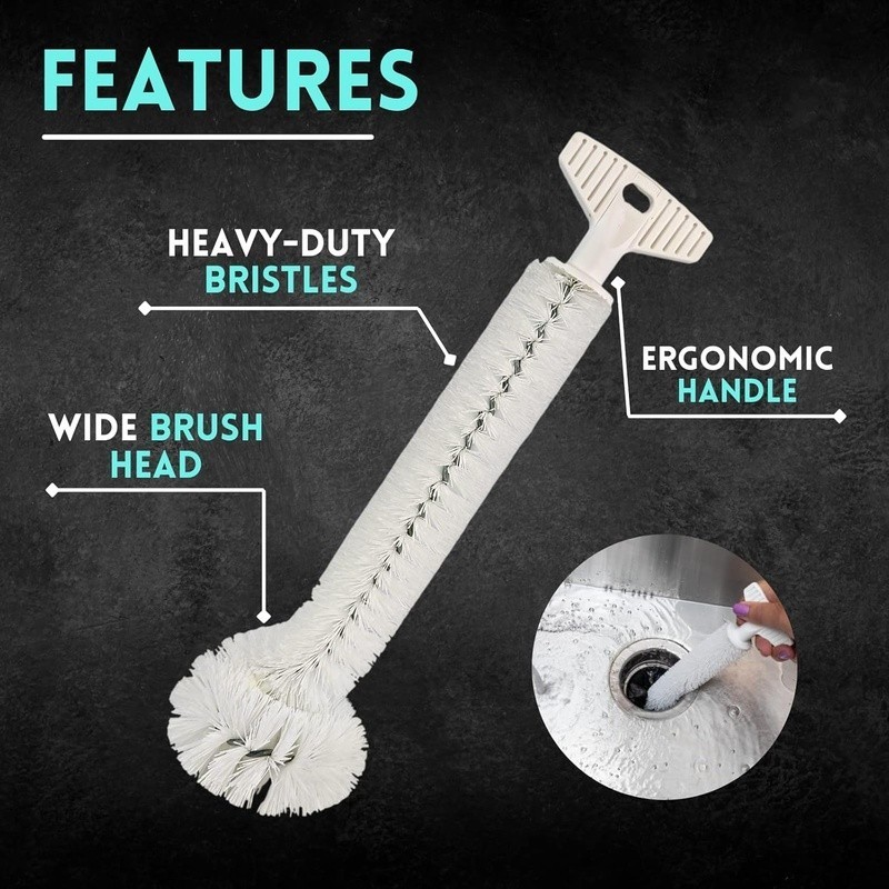 Sink Disposal Brush Cleaner Deep Clean Odors Ergonomic Handle Kitchen Tool New