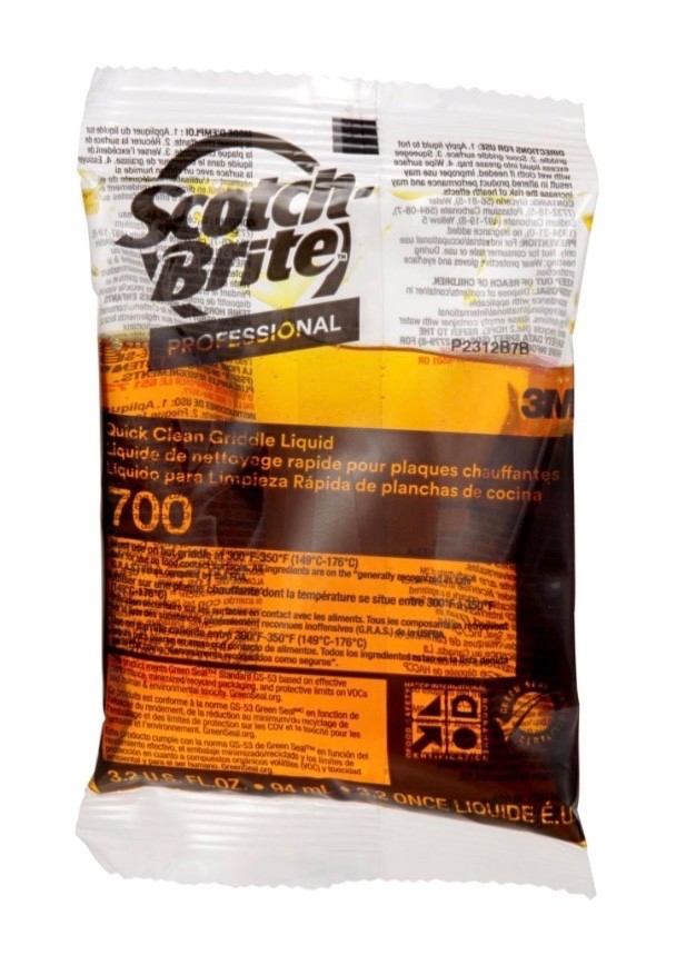 3M Scotch-Brite 70040 Quick Clean Griddle Liquid 40 Pack 3.2 Oz Heavy Duty Clean